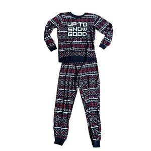 Boys Holiday Pajama Set Size 10 Winter – Red Navy Fair Isle Christmas PJs